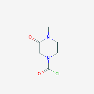molecular formula C6H9ClN2O2 B13502583 4-Methyl-3-oxopiperazine-1-carbonyl chloride 