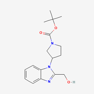 molecular formula C17H23N3O3 B13502607 tert-Butyl 3-(2-(hydroxymethyl)-1H-benzo[d]imidazol-1-yl)pyrrolidine-1-carboxylate 