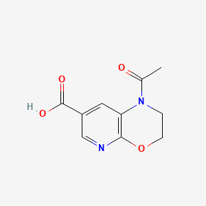 molecular formula C10H10N2O4 B13502612 1-acetyl-1H,2H,3H-pyrido[2,3-b][1,4]oxazine-7-carboxylic acid 