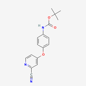 molecular formula C17H17N3O3 B13502651 Tert-butyl (4-((2-cyanopyridin-4-yl)oxy)phenyl)carbamate 