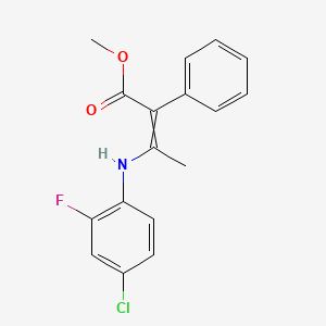 molecular formula C17H15ClFNO2 B1350268 methyl (Z)-3-(4-chloro-2-fluoroanilino)-2-phenyl-2-butenoate 