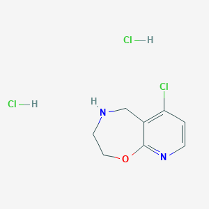 molecular formula C8H11Cl3N2O B13502683 6-Chloro-2h,3h,4h,5h-pyrido[3,2-f][1,4]oxazepine dihydrochloride 