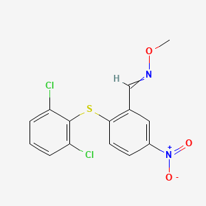 molecular formula C14H10Cl2N2O3S B1350270 1-[2-(2,6-dichlorophenyl)sulfanyl-5-nitrophenyl]-N-methoxymethanimine 