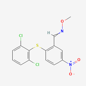 molecular formula C14H10Cl2N2O3S B1350270 2-[(2,6-dichlorophenyl)sulfanyl]-5-nitrobenzenecarbaldehyde O-methyloxime 