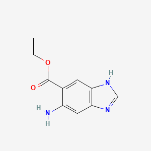 molecular formula C10H11N3O2 B13502702 1h-Benzimidazole-5-carboxylic acid,6-amino-,ethyl ester 