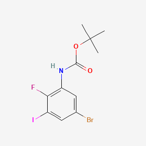 molecular formula C11H12BrFINO2 B13502710 tert-butyl N-(5-bromo-2-fluoro-3-iodophenyl)carbamate 