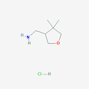 molecular formula C7H16ClNO B13502718 1-(4,4-Dimethyloxolan-3-yl)methanamine hydrochloride 