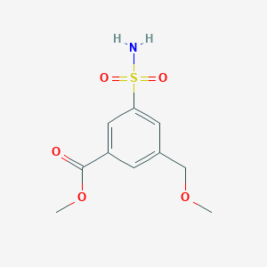 molecular formula C10H13NO5S B13502749 Methyl 3-(methoxymethyl)-5-sulfamoylbenzoate 