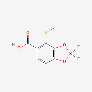 molecular formula C9H6F2O4S B13502769 2,2-Difluoro-4-(methylsulfanyl)-1,3-dioxaindane-5-carboxylic acid 