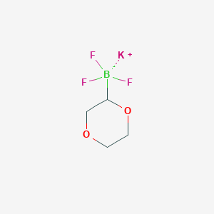 molecular formula C4H7BF3KO2 B13502796 Potassium (1,4-dioxan-2-yl)trifluoroboranuide 