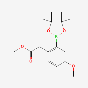 molecular formula C16H23BO5 B13502856 Methyl2-[4-methoxy-2-(4,4,5,5-tetramethyl-1,3,2-dioxaborolan-2-yl)phenyl]acetate 