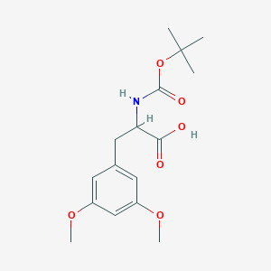 molecular formula C16H23NO6 B13502865 2-{[(Tert-butoxy)carbonyl]amino}-3-(3,5-dimethoxyphenyl)propanoic acid 