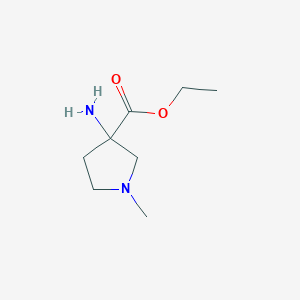molecular formula C8H16N2O2 B13502888 Ethyl 3-amino-1-methylpyrrolidine-3-carboxylate 