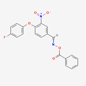 molecular formula C20H13FN2O5 B1350289 N-(benzoyloxy)-N-{[4-(4-fluorophenoxy)-3-nitrophenyl]methylene}amine 
