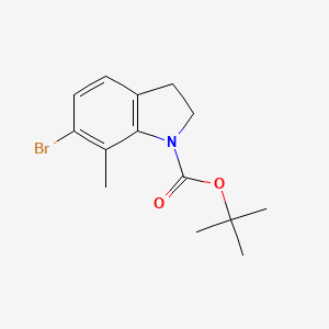 molecular formula C14H18BrNO2 B13502936 tert-butyl 6-bromo-7-methyl-2,3-dihydro-1H-indole-1-carboxylate 