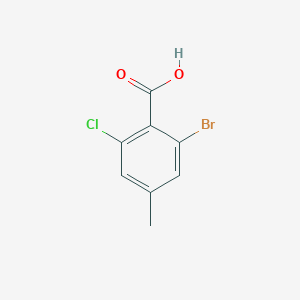 molecular formula C8H6BrClO2 B13502943 2-Bromo-6-chloro-4-methylbenzoicacid 