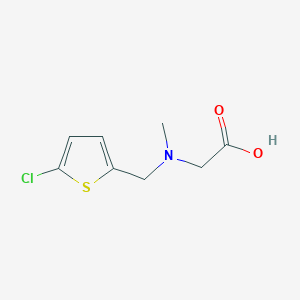 molecular formula C8H10ClNO2S B13502947 N-((5-Chlorothiophen-2-yl)methyl)-N-methylglycine 