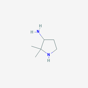 molecular formula C6H14N2 B13502959 2,2-Dimethylpyrrolidin-3-amine 