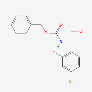 molecular formula C17H15BrFNO3 B13502983 benzyl N-[3-(4-bromo-2-fluorophenyl)oxetan-3-yl]carbamate 