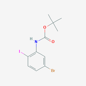 molecular formula C11H13BrINO2 B13502988 tert-Butyl (5-bromo-2-iodophenyl)carbamate 