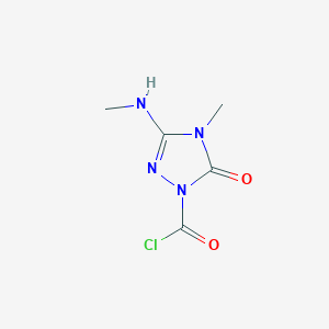 molecular formula C5H7ClN4O2 B135030 4-Methyl-3-(methylamino)-5-oxo-4,5-dihydro-1H-1,2,4-triazole-1-carbonyl chloride CAS No. 132534-73-7