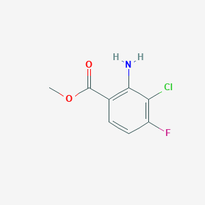 molecular formula C8H7ClFNO2 B13503009 Methyl 2-amino-3-chloro-4-fluorobenzoate 