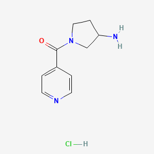 molecular formula C10H14ClN3O B13503062 1-(Pyridine-4-carbonyl)pyrrolidin-3-amine hydrochloride 
