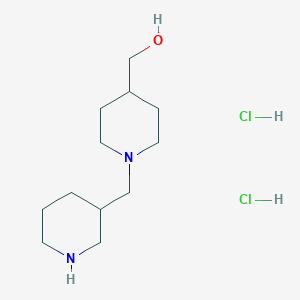 molecular formula C12H26Cl2N2O B13503068 {1-[(Piperidin-3-yl)methyl]piperidin-4-yl}methanol dihydrochloride 