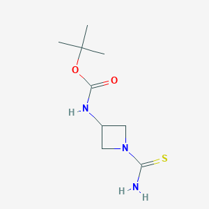 molecular formula C9H17N3O2S B13503086 tert-butyl N-(1-carbamothioylazetidin-3-yl)carbamate 