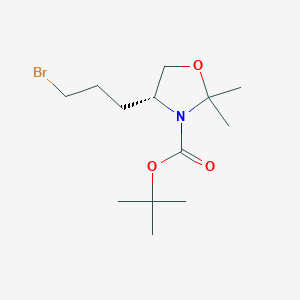 molecular formula C13H24BrNO3 B13503124 tert-butyl (4R)-4-(3-bromopropyl)-2,2-dimethyl-1,3-oxazolidine-3-carboxylate 