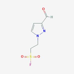 molecular formula C6H7FN2O3S B13503130 2-(3-formyl-1H-pyrazol-1-yl)ethane-1-sulfonyl fluoride 