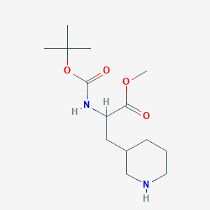 molecular formula C14H26N2O4 B13503165 Methyl 2-{[(tert-butoxy)carbonyl]amino}-3-(piperidin-3-yl)propanoate 