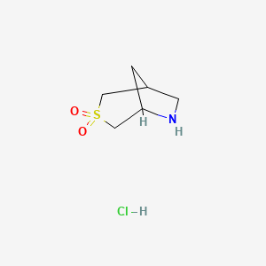 molecular formula C6H12ClNO2S B13503167 3lambda6-Thia-6-azabicyclo[3.2.1]octane-3,3-dione hydrochloride 