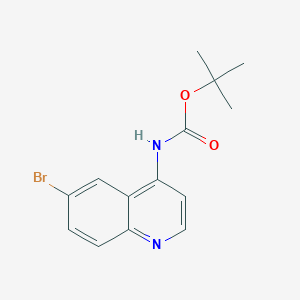 molecular formula C14H15BrN2O2 B13503187 tert-butyl N-(6-bromoquinolin-4-yl)carbamate 