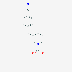 molecular formula C18H24N2O2 B13503189 Tert-butyl 3-[(4-cyanophenyl)methyl]piperidine-1-carboxylate 