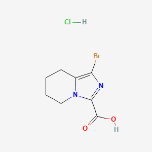 molecular formula C8H10BrClN2O2 B13503194 1-bromo-5H,6H,7H,8H-imidazo[1,5-a]pyridine-3-carboxylic acid hydrochloride 