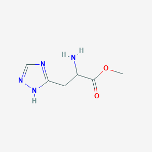molecular formula C6H10N4O2 B13503252 Methyl 2-amino-3-(4H-1,2,4-triazol-3-yl)propanoate 