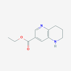 molecular formula C11H14N2O2 B13503279 Ethyl 5,6,7,8-tetrahydro-1,5-naphthyridine-3-carboxylate 