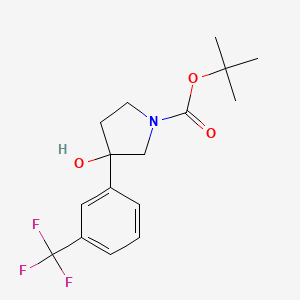 molecular formula C16H20F3NO3 B13503345 Tert-butyl 3-hydroxy-3-[3-(trifluoromethyl)phenyl]pyrrolidine-1-carboxylate 