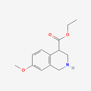 molecular formula C13H17NO3 B13503378 Ethyl 7-methoxy-1,2,3,4-tetrahydroisoquinoline-4-carboxylate 