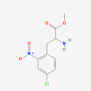 molecular formula C10H11ClN2O4 B13503391 Methyl 2-amino-3-(4-chloro-2-nitrophenyl)propanoate 