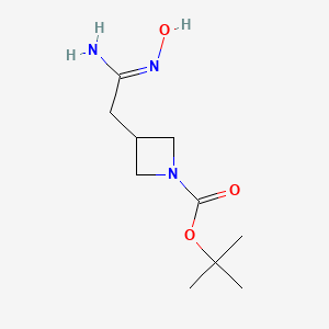 molecular formula C10H19N3O3 B13503411 tert-butyl 3-[(N'-hydroxycarbamimidoyl)methyl]azetidine-1-carboxylate 