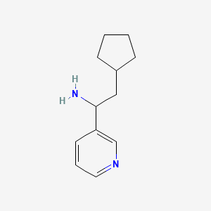 molecular formula C12H18N2 B13503419 2-Cyclopentyl-1-(pyridin-3-yl)ethan-1-amine 