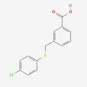 molecular formula C14H11ClO2S B1350345 3-{[(4-Chlorophenyl)sulfanyl]methyl}benzoic acid CAS No. 30082-41-8