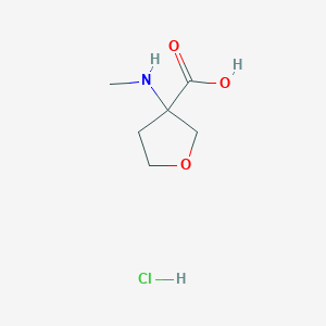 molecular formula C6H12ClNO3 B13503497 3-(Methylamino)oxolane-3-carboxylicacidhydrochloride 