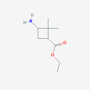 molecular formula C9H17NO2 B13503526 Ethyl 3-amino-2,2-dimethylcyclobutanecarboxylate 