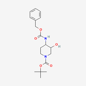 molecular formula C18H26N2O5 B13503533 Tert-butyl 4-{[(benzyloxy)carbonyl]amino}-3-hydroxypiperidine-1-carboxylate 