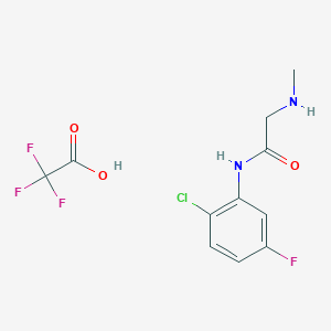 molecular formula C11H11ClF4N2O3 B13503624 N-(2-chloro-5-fluorophenyl)-2-(methylamino)acetamide, trifluoroacetic acid 