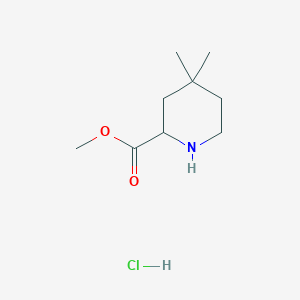 molecular formula C9H18ClNO2 B13503629 Methyl 4,4-dimethylpiperidine-2-carboxylate hydrochloride 
