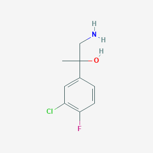 molecular formula C9H11ClFNO B13503636 1-Amino-2-(3-chloro-4-fluorophenyl)propan-2-ol 